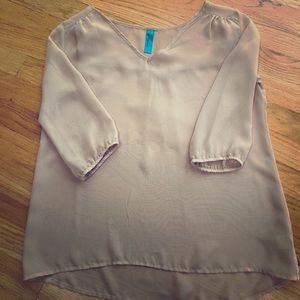 Creme Flowy Silk Blouse